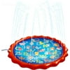 Splash Buddies 60" Sprinkler Mat – Premium Splash Pad – Outdoor Toddler Toys - Water Hose Games for Kids Ages 3 and Up – Splash Pad for Kids Extra Large - Fun Backyard Fountain Play Mat (Red Alphabet)