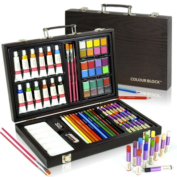 COLOUR BLOCK 73pc Mixed Media Art Kit: Painting and Drawing Set for All Ages