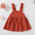 thumbnail image 6 of Toddler Baby Girls Clothes Baby Girls Outfits 12-18 Months Baby Girls Long Sleeve Romper Top Strap Skirt 2PCS Set Apricot, 6 of 8