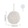 thumbnail image 2 of Fuzzy Ball Hand Towels, Microfiber Chenille Hand Towel Balls for Bathroom with Hanging Loop, Soft Fast Drying Decorative Hand Bath Towels with Hooks for Bathroom (White), 2 of 5