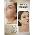 thumbnail image 4 of 6 Pairs 6 Style Stainless Steel Ring Hoop Earrings for Women Stainless Steel Color 10.5~20.5x2mm 1 pair/style, 4 of 4