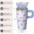 thumbnail image 3 of Flamingo Tumbler 20OZ with Handle Durable BPA Free Cup Perfect Gifts for Women Flamingo Lovers Suitable for Birthday Christmas Occasions Daily Drinks Hot Cold Beverages, 3 of 6