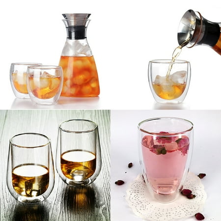 Explosion Proof Freezer (200ml / 250ml / 450ml Double-walled Borosilicate Glass Heat-resistant Glass Coffee Cup Explosion Proof Glass with Cartoon)
