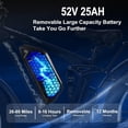 thumbnail image 4 of Peak 3000W Electric Bike for Adults,Seeker24 Dual Motor Electric-Bicycle 52V 25AH Battery, Fat Tire Electric Commuter Bicycle,Full Suspension Ebikes with 24 Inch for Off-Road Mountain Snow,UL2849, 4 of 9