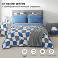 thumbnail image 4 of 17pc College Dorm Essentials Bundle, Queen, Reversible Bed in a Bag Comforter Set, Navy Checker, 4 of 18