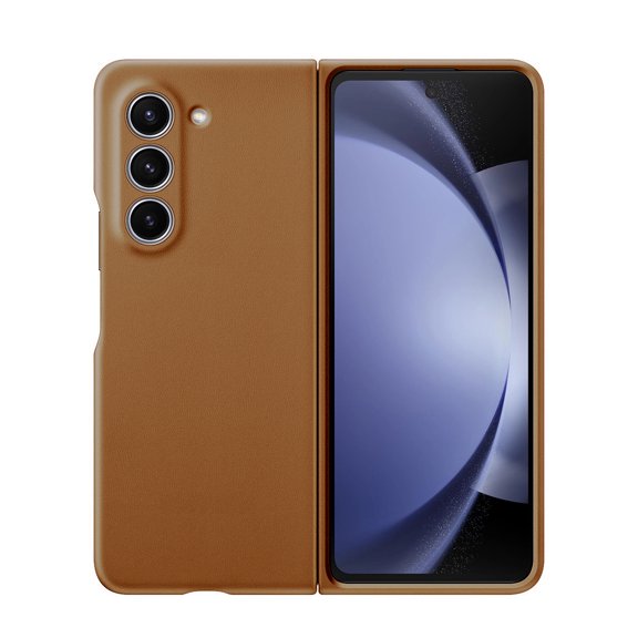 Sresrrw for Samsung Galaxy Z Fold 5 Leather Case, Protective Cover with Soft Inner Lining Slim Leather Phone Cover for Galaxy Z Fold 5 5G 7.6" - Brown