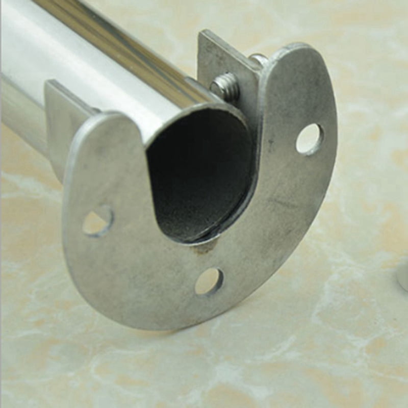 3X Stainless Steel Closet Closet Bracket, U-Shaped Open Socket Bracket, Shower Curtain Rod End Support Sleeve Flange