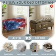 thumbnail image 5 of Jiueut American Flag Tie Dye Print Ottoman Cover Stretch Rectangular Ottoman Covers Slipcover Rectangle Washable Foot Stool Cover Thick Storage Protector with Elastic Bottom, Small, 5 of 7