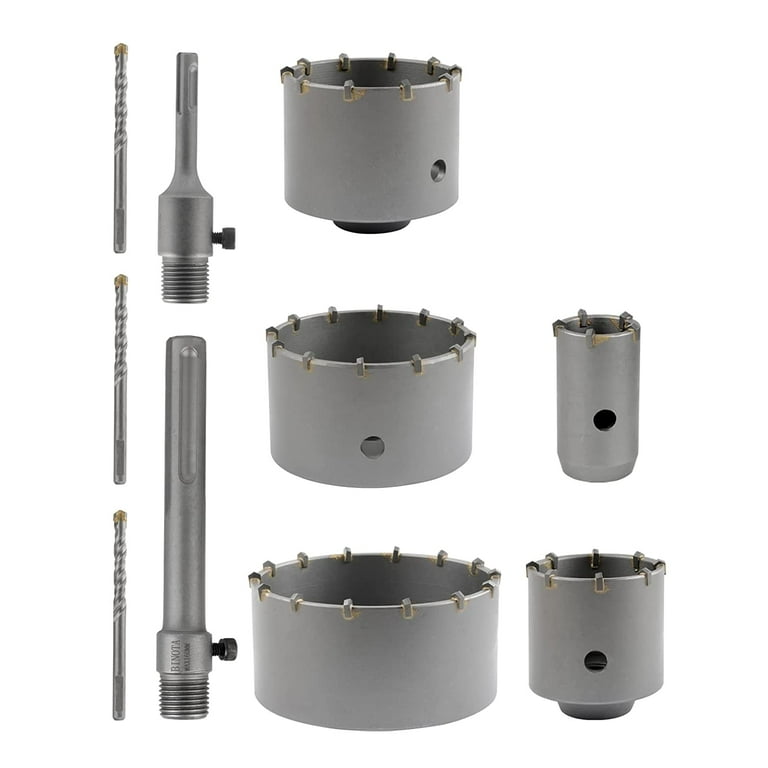 BINOTA Concrete Hole Saw Kit 40 65 80 100 125 MM Arbor SDS Plus