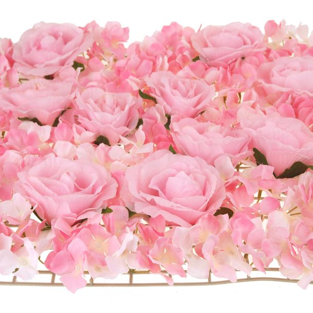 Artificial Silk Hydrangea Rose Flower Mat Pink 24 Inch Walmart Com Walmart Com