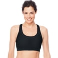 thumbnail image 1 of Hanes Womens Sport Racerback Compression Sports Bra, M, Black, 1 of 2