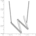 thumbnail image 3 of Auriga 14K White Gold Sideways Diamond Initial W Necklace for Women, 3 of 5