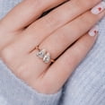 thumbnail image 4 of solitaire jewels Two Stone Toi et Moi Pear Moissanite Engagement Ring For Women, 10K Rose Gold, 4 of 5