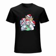 thumbnail image 1 of Meowy Christmas Cat T-Shirt Cute Santa Hat Cats Gift for Cat Lovers Women Men Kids Top, 1 of 5