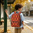 thumbnail image 6 of Orange and Brown Checkered Pattern 17" School Backpacks for Teens,Waterproof Oxford Fabric,S-Shape Padded Straps for School,Travel,Hiking,Camping, 6 of 6