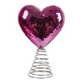thumbnail image 2 of Easter Savings: Tree Topper Sequin Treetop Glitter Heart Ornament Flash Love Topper Decor 9.06 X 6.69 Inches for Wedding Holiday Metal Ornament Pink, 2 of 7