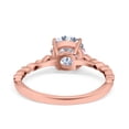 thumbnail image 3 of Rose Tone, Simulated Cubic Zirconia Size-10 Art Deco Solitaire Accent Wedding Engagement Ring 925 Sterling Silver, 3 of 7