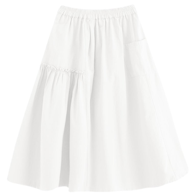 ZVNAΖH Womens Linen Skirt Knee Length Summer Casual Flowy Swing