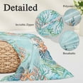 thumbnail image 2 of Blue Coastal Pillow Covers, Linen Long Throw Pillow Case, Summer Nautical Beach Coral Starfish Holiday Pillow Protector Decorative Cushion Cover for Living Room/Bedroom 16" x 24", 2 of 8