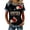 Black-A#7035MM, variant on AHMOMEI 250th Anniversary USA Shirt Women America 1776-2026 250th Anniversary Women's Waffle Knit Shirts Patriotic Womans Shirts