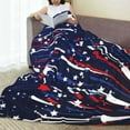 thumbnail image 6 of Honeii Red White Blue Fireworks 1 Print Fleece Blanket - Throw Blanket for Bed, Sofa, Couch, Camping, and Travel , Microplush Ultra Soft Warm Blanket-80"x60", 6 of 7