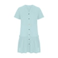 thumbnail image 4 of Robes pour Femmes 2024 Été Surdimensionné Vacances Couleur Unie Manches Courtes Fête Plage Robe 50 % de Réduction!, 4 of 8