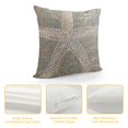 thumbnail image 4 of Chilfamy Tan Starfish Pillow Covers Coastal Beachy Nautical Throw Pillow Home Decor for Bedroom Living Room Sofa Linen Decorative Pillowscase Square Cushion Cover White, 4 of 5