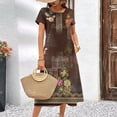 thumbnail image 3 of 2024 New Women‘s Dresses Floral Printed Summer Luxury Folk Midi Dresses Feamle Short Sleeve Dress Fashion Oversized Clothes, 3 of 7