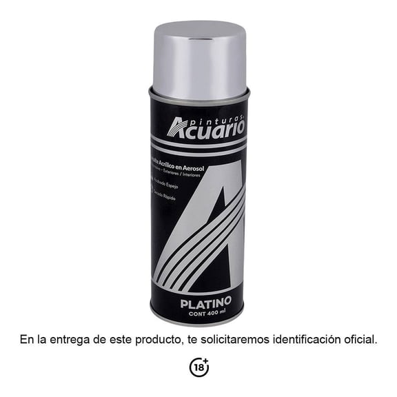 Esmalte Acrílico Acuario Aerosol Platino Premium 400 ml