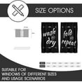 thumbnail image 5 of Laundry Black Kitchen Window Curtain White Words Funny Minimalist Trendy Wash Dry Fold Small Short 27.5" W x 39" L Curtains Set for Living Room Bedroom Bathroom 2 Panels Rod Pocket Drapes, 5 of 6
