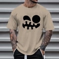 thumbnail image 2 of VBARHMQRT Yellow Tshirt Men's Print Theme T Shirt Printed Solid Color Short Sleeve Top Khaki, 2 of 4