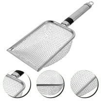 WEAVILUX 1Pack Sifter Shovel Silver Stainless Steel for Filtering Sand on the Beach