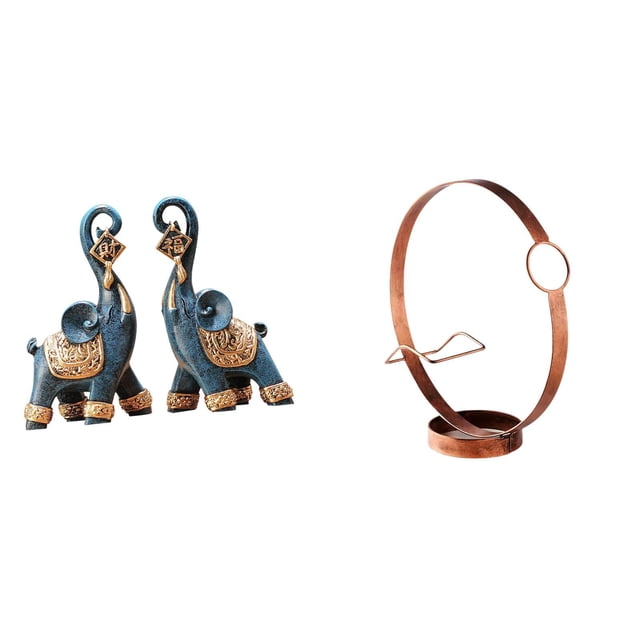 Figura De Elefante De Resina Moderna, Escultura, Adorno, Arte Artesanal, Coleccionable, Organizador De Vino De Metal Para Escritorio, Estante, Decoración Del Hogar Y La Oficina, Regalos.