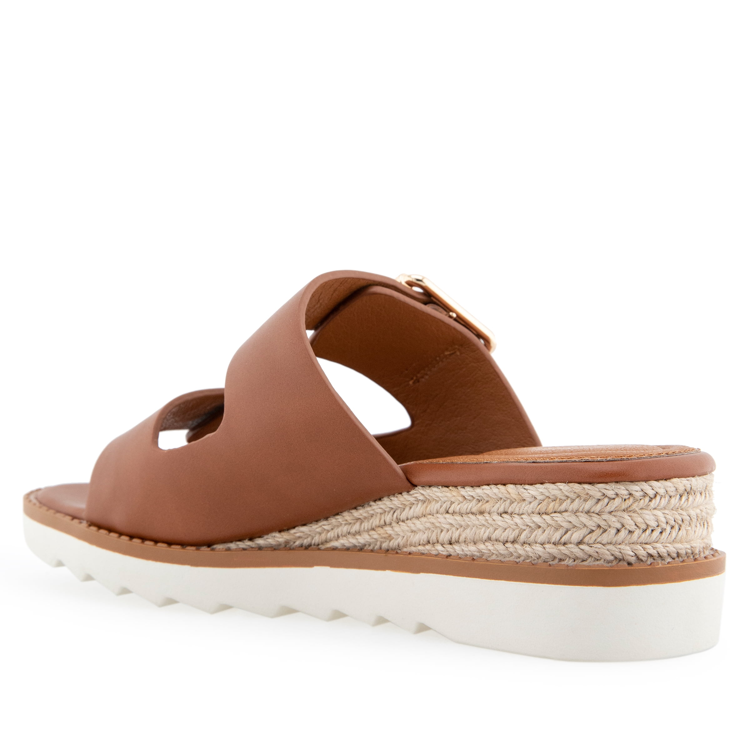 Alexis Bendel Ladies Tan Vachetta Leather Wedge Sandals Size 7.5
