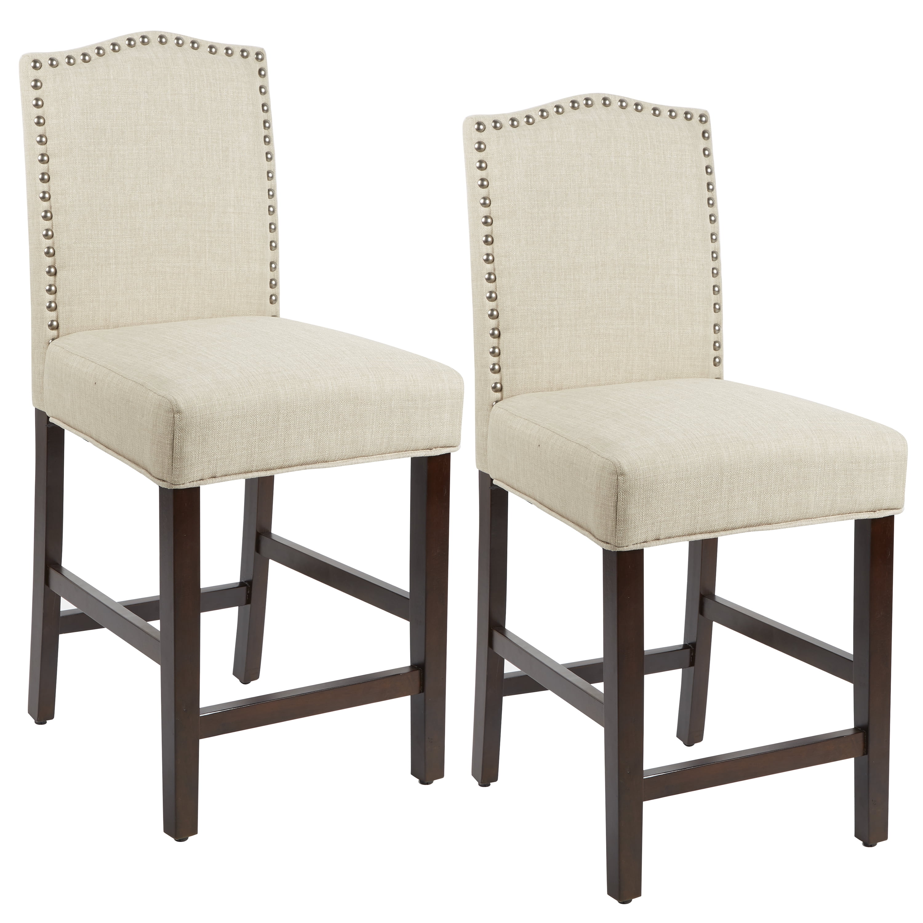 Better Homes Gardens London Faux Linen 24 Counter Stool Set Of 2 Taupe Walmart Com Walmart Com