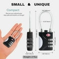 thumbnail image 2 of CHL-TSA Locks for Luggage, Small Combination Lock with Cable, Luggage Locks TSA Approved, Combo Lock for Suitcase, Cabinet, Gym Locker, Backpack, Small Padlock for Travel Essentials (Black), 2 of 4