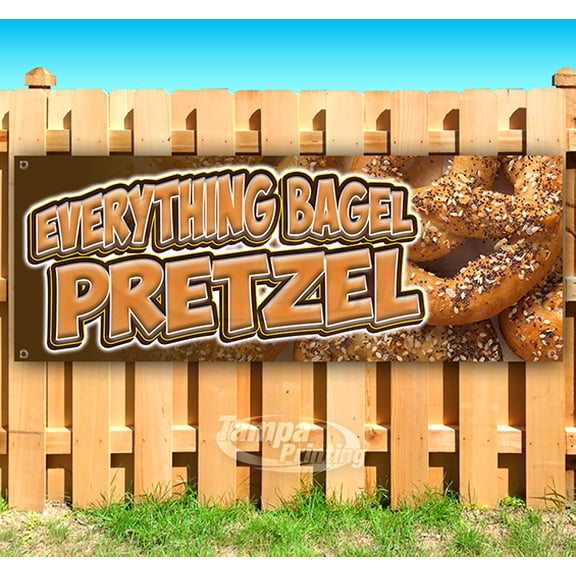 Everything Bagel Pretzel 13 oz Vinyl Banner With Metal Grommets