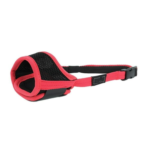 Pet Anti Bark Breathable Mesh Dog Mouth Mask Dog Muzzle Dog Cover Nylon Straps RED S