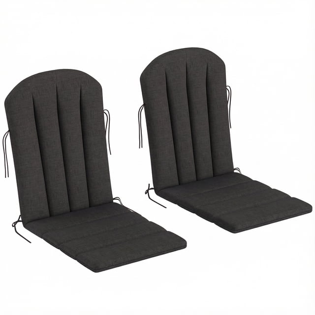 Outsunny Coussin de Chaise Adirondack 2 Pcs, Coussins de Chaise de Patio, Noir