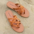 thumbnail image 3 of Ataiwee Women's Flat Slide Sandals - Comfortable Summer T- Strap Slip on Thong Flip Flops., 3 of 6
