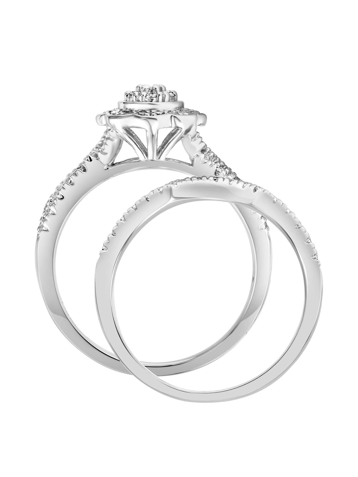 Keepsake 1/4 Carat T.W. Diamond Floral Halo 2-Piece Bridal Set