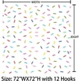 thumbnail image 2 of Sprinkle Donut Shower Curtain Colorful Pink Sweet Cupcake Dessert Bath Curtain Donut Grow up Confetti Sprinkle Shower Curtain Set with 12 Hooks 72x72 inches, 2 of 6