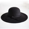 thumbnail image 1 of Sombrero de fieltro de lana para mujer y niña, bombín de ala ancha, elegante campana flexible, 1 of 5