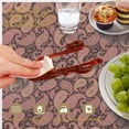 thumbnail image 6 of Paisley and Floral Brown Pattern Round Tablecloth 60"x60", Wrinkle Resistant Wipeable Table Cover for Kitchen Dining Room Picnic Patio and Party, 6 of 6
