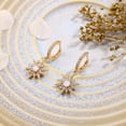thumbnail image 3 of TINGN Starburst Huggie Hoop Earrings S925 Sterling Silver Post CZ Star Opal Dangle Hoop Earrings for Women, 3 of 5