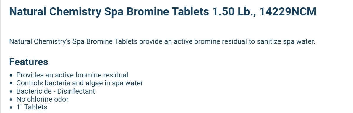 Natural Chemistry Spa Bromine Tablets, 1.5 lb Bottle | 14229NCM