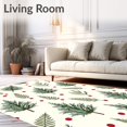 thumbnail image 2 of ODIKA 6'x9' Machine Washable Non-Slip Area Rug, Joyful Winter Wonderland Decorative Seasonal Floor Protection Kit High Traffic Rug, Green, 732221, 2 of 5