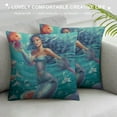 thumbnail image 3 of COMIO  Pillowcase Mermaid and Dolphin Throw Pillow Covers Shells for Couch Office Bedroom Home Decoration, 3 of 5