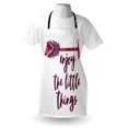 thumbnail image 4 of Enjoy the Little Things Apron, Traditional Motif with Boho Inspirational Words, Unisex Kitchen Bib with Adjustable Neck for Cooking Gardening, Adult Size, Multicolor, by Ambesonne, 4 of 4