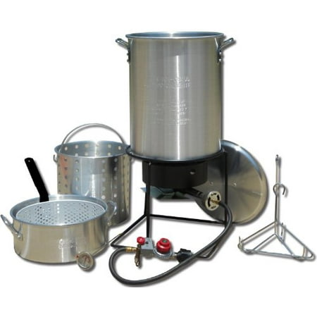 Portable Propane Outdoor Deep Frying and Boiling Package With 2 Aluminum (Best Shrimp Boil Pot)